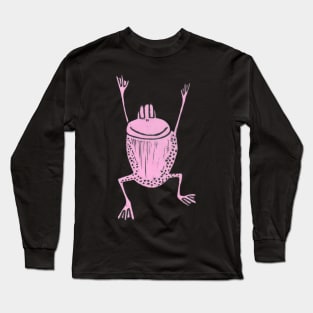 Frog! A Jumping Pink Frog! Long Sleeve T-Shirt